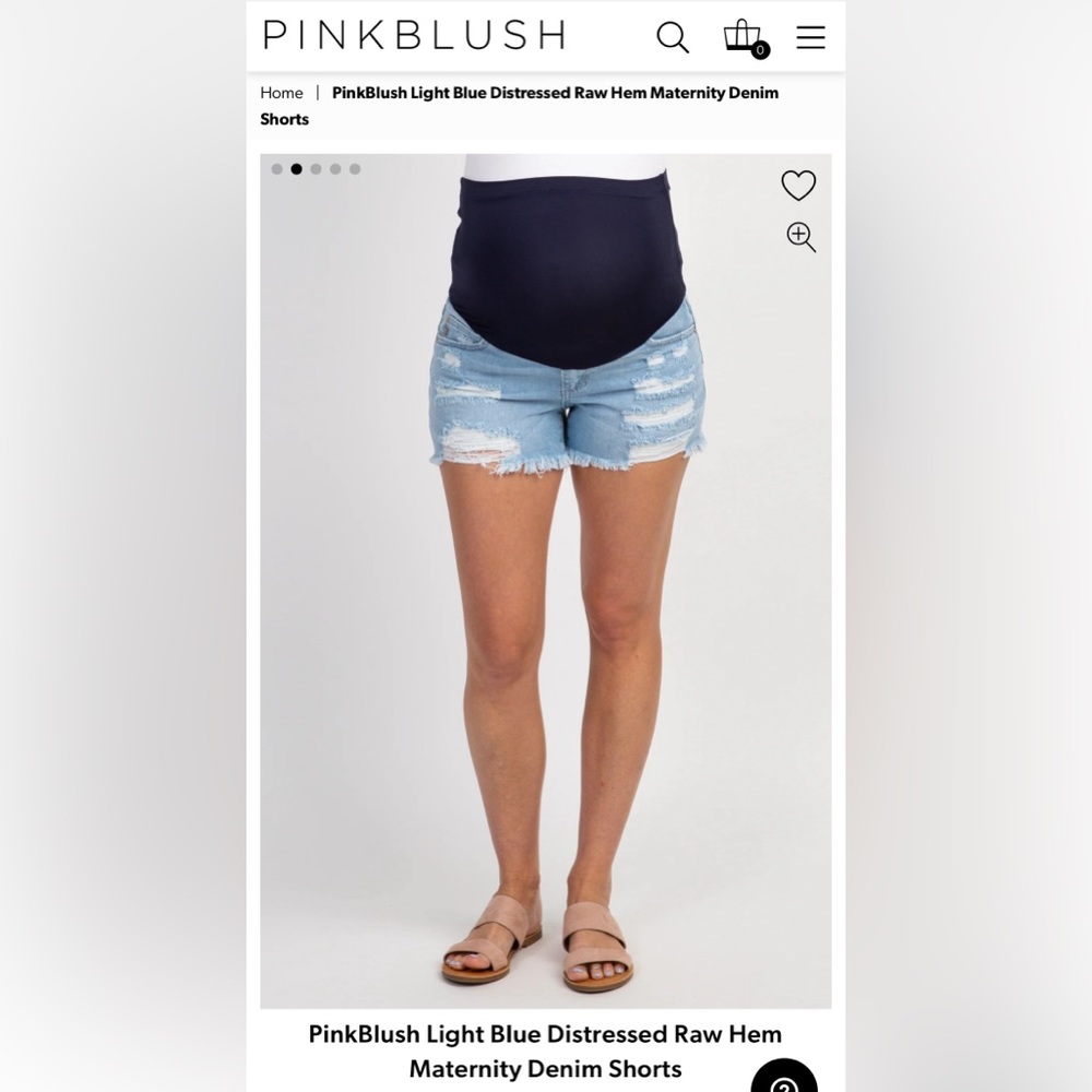 Pinkblush Maternity • Elastic Belly Band Denim Shorts • Small